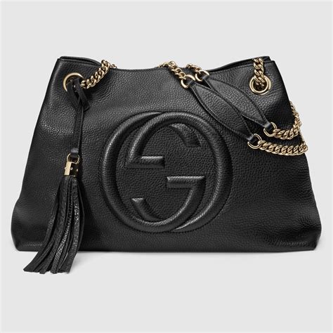 gucci girls soho leather messenger bag black|Gucci soho shoulder bag medium.